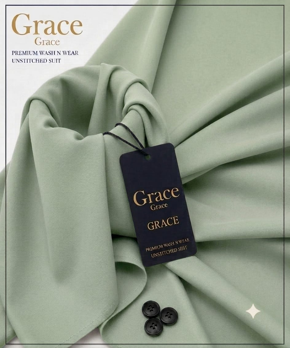 Grace Premium Wash N Wear Unstitched Suit – Sage Green
