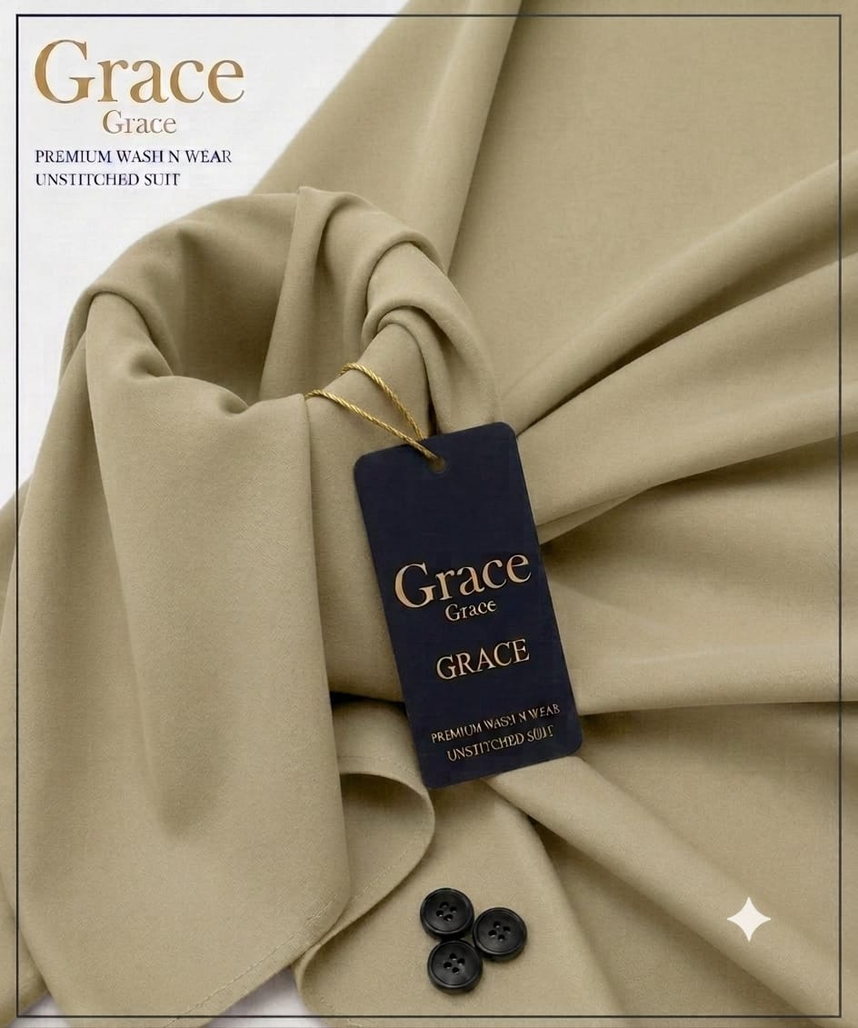 Grace Premium Wash N Wear Unstitched Suit – Khaki Beige