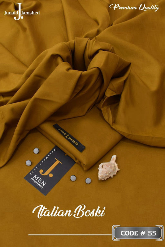 Premium Quality Men’s Unstitched Fabric – Mustard/Camel Gold (Code #55)
