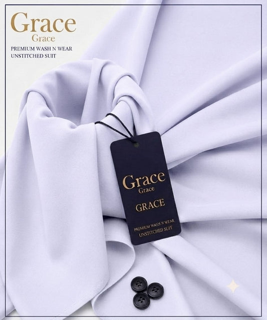 Grace Premium Wash N Wear Unstitched Suit – White