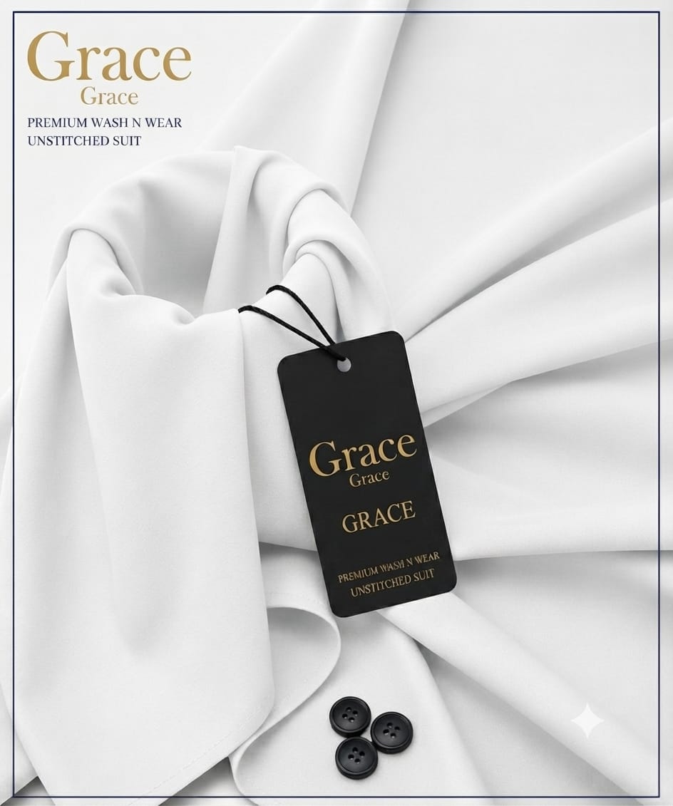 Grace Premium Wash N Wear Unstitched Suit – Classic Off White