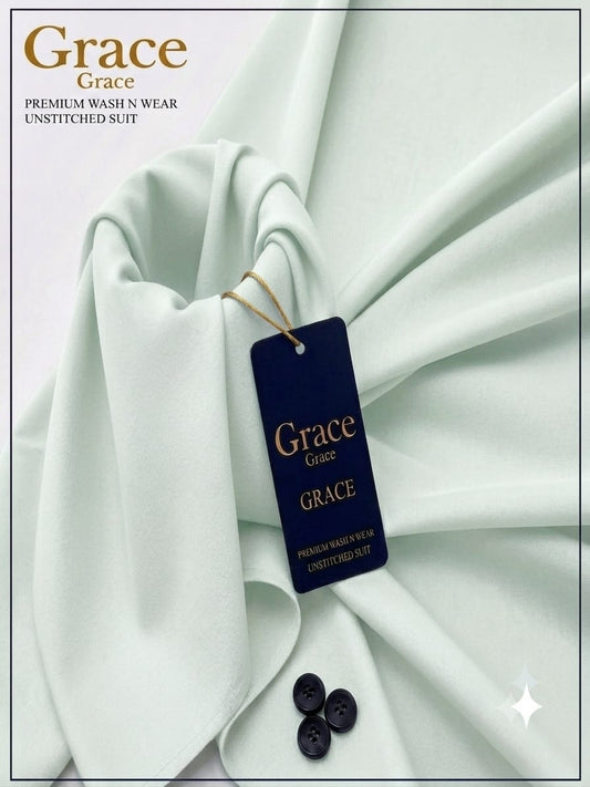 Grace Premium Wash N Wear Unstitched Suit – Pastel Mint