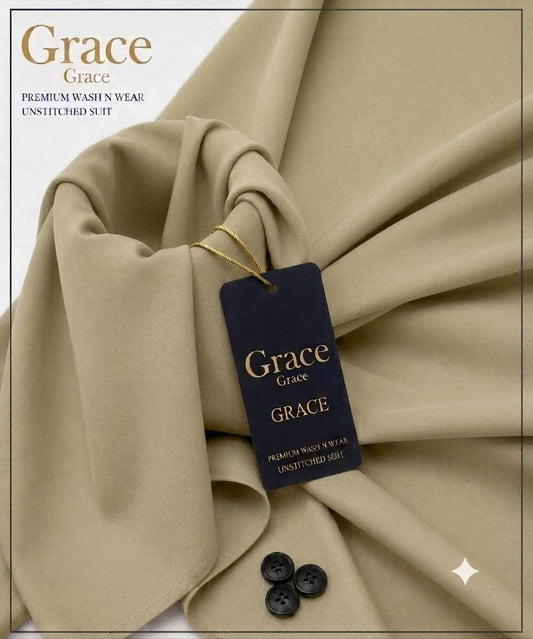 Grace Premium Wash N Wear Unstitched Suit – Khaki Beige
